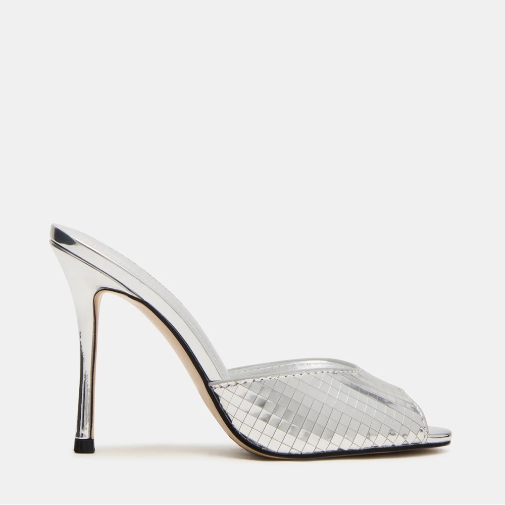 Steve Madden PRIYA silver disco mule heel, women’s size 6